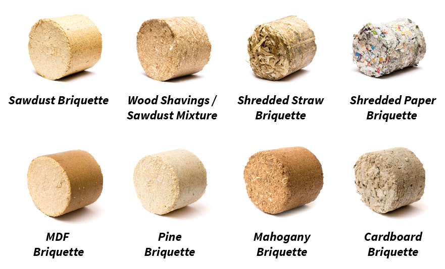 wooden and biomass briquettes