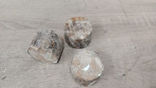 Briquettes from cardboard, paper mixture