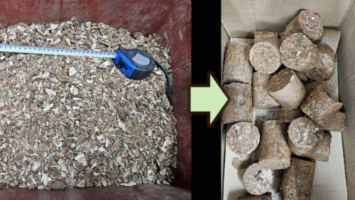 Briquettes from wood chip