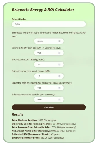 maedev-briquette-machine-ROI-savings-profit-calculator